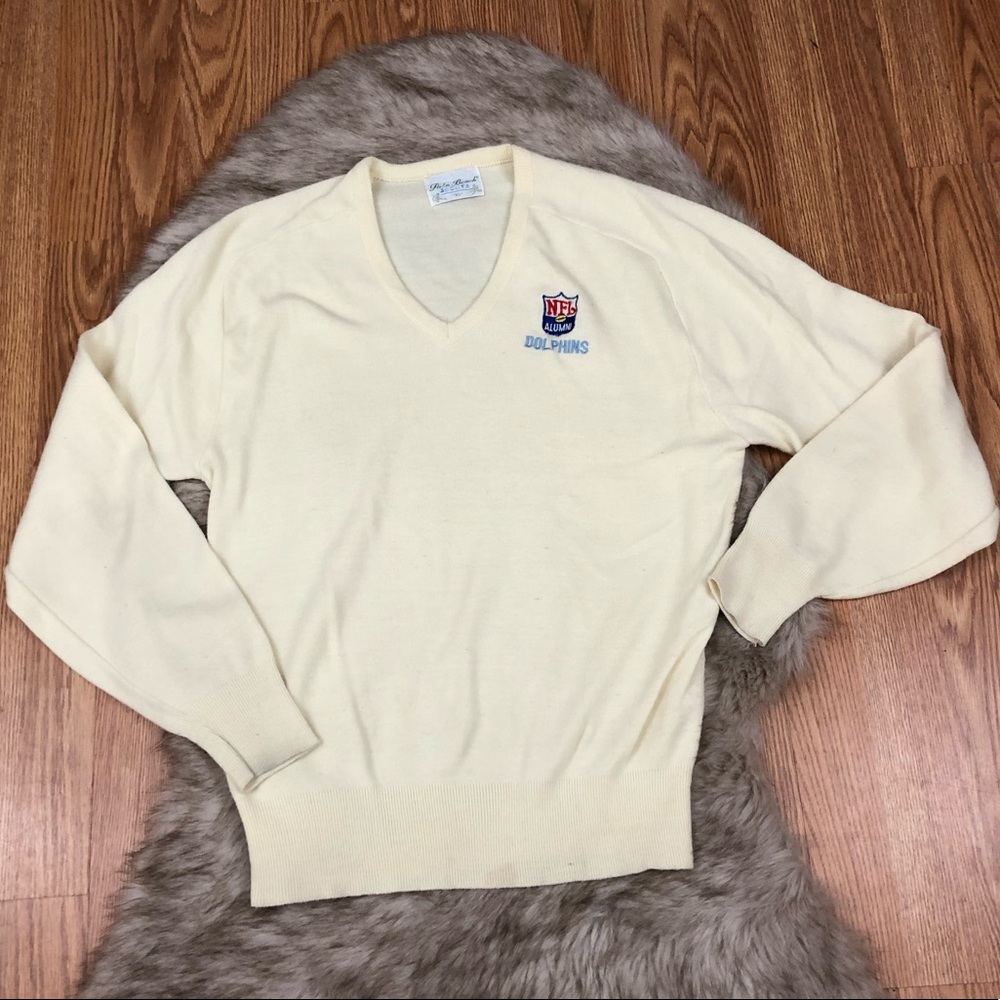 Vintage NFL Alumni Dolphins V-Neck Sweater Size XL